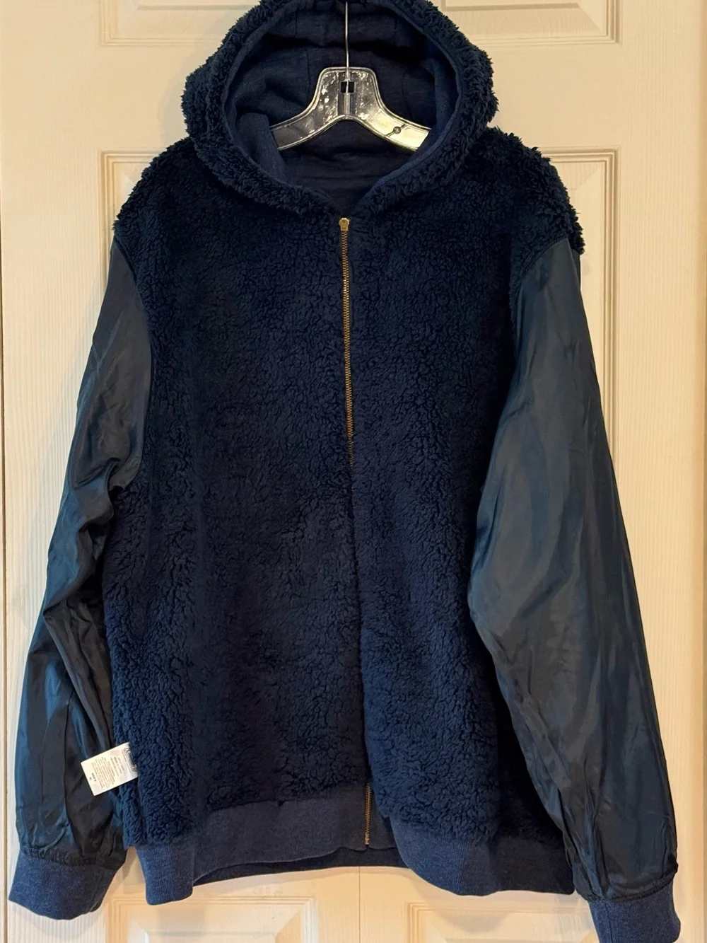 Coleman Navy Full-Zip Hooded Sherpa-Lined Sweater